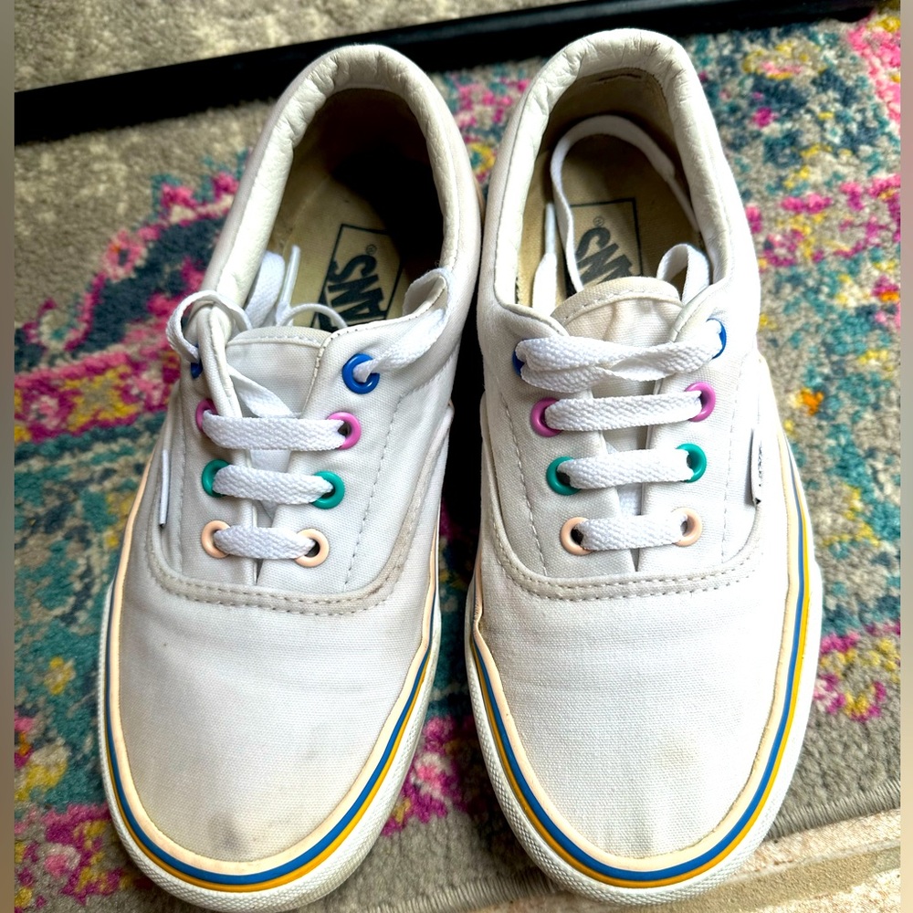 Madewell x Vans rainbow grommet sneakers